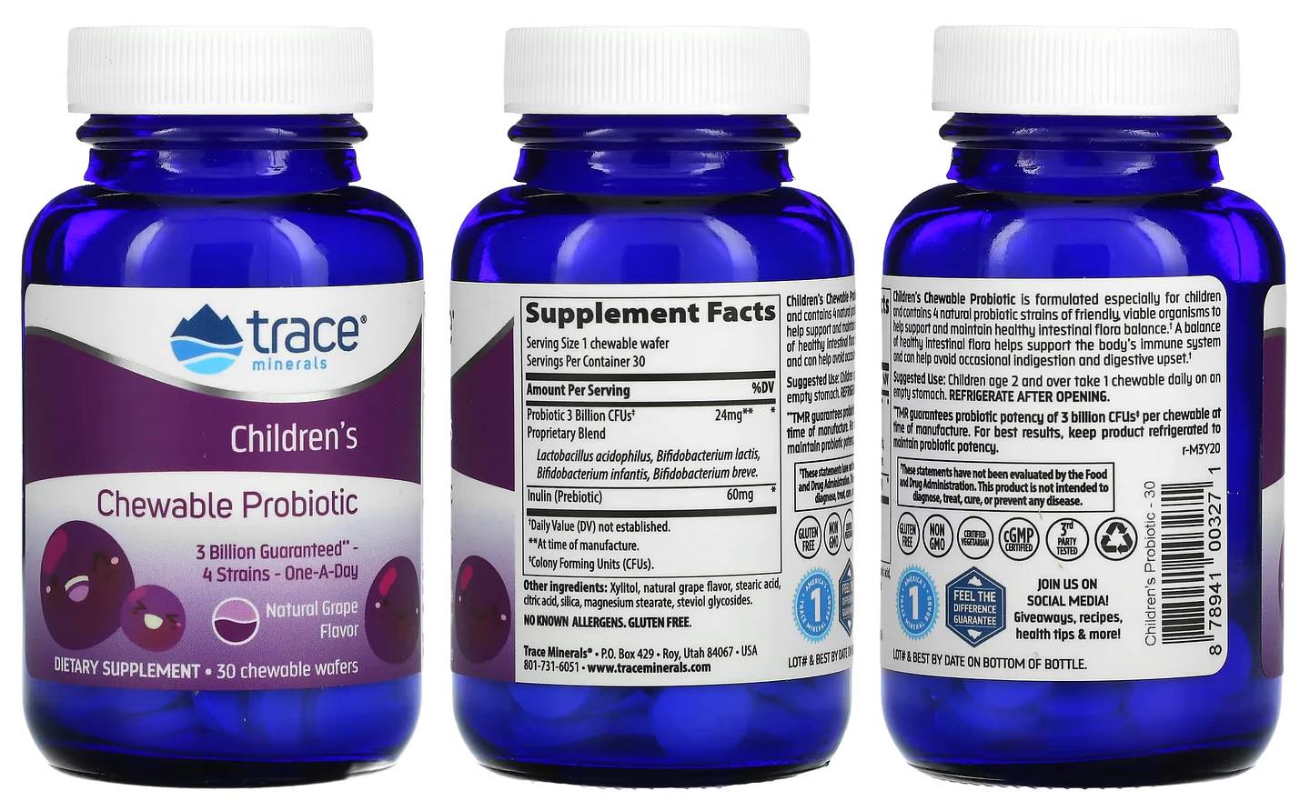 Trace Minerals, Children's Chewable Probiotic packaging