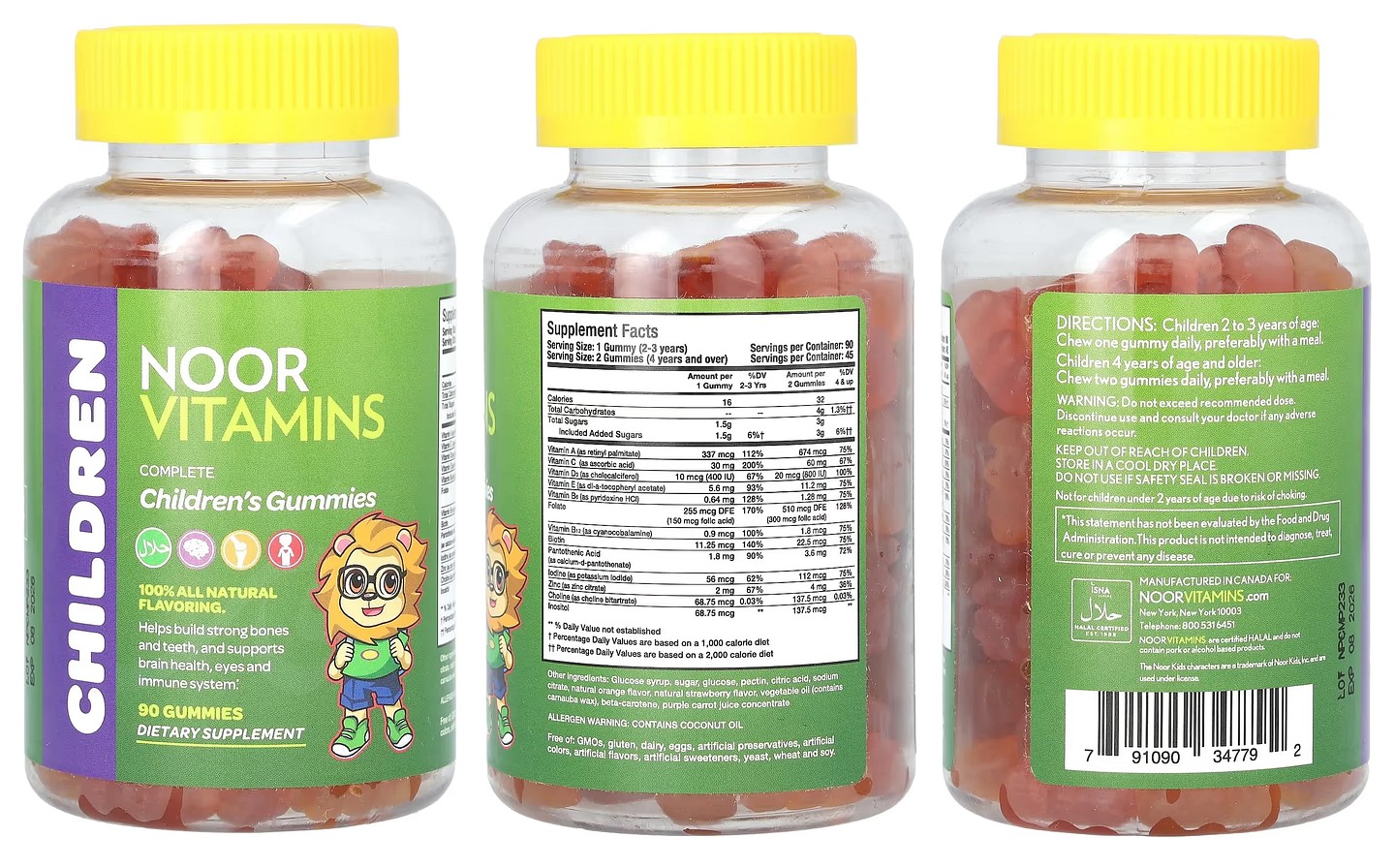 Noor Vitamins, Children's Gummies packaging