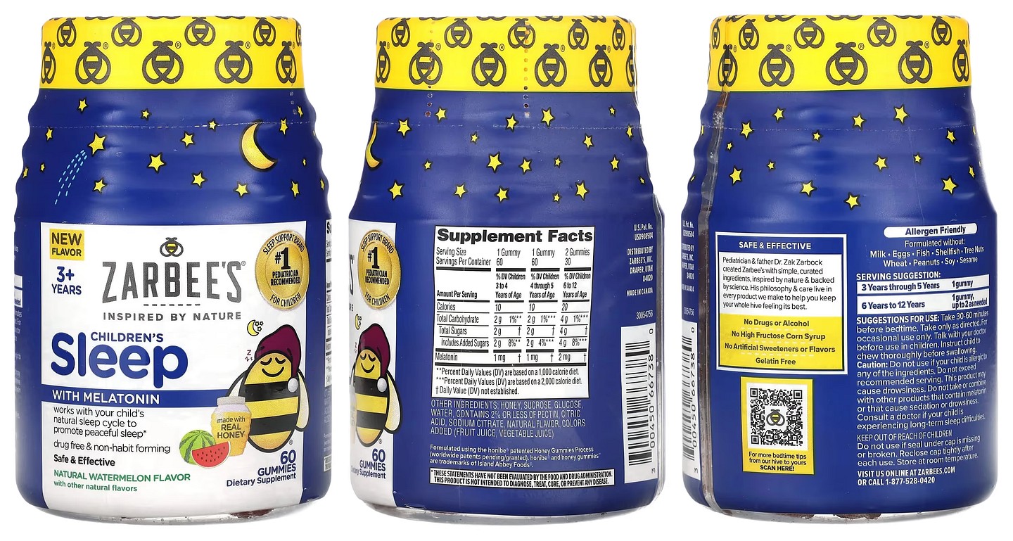 Zarbee's, Children's Sleep with Melatonin Gummies packaging