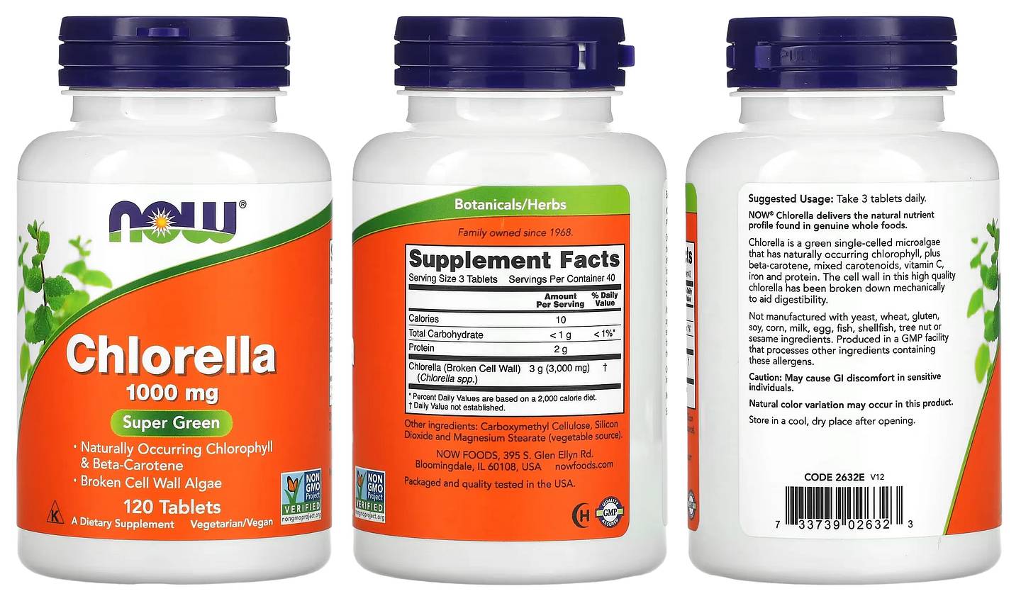 NOW Foods, Chlorella packaging