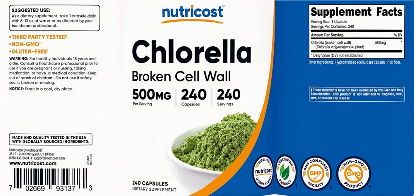 Nutricost, Chlorella label