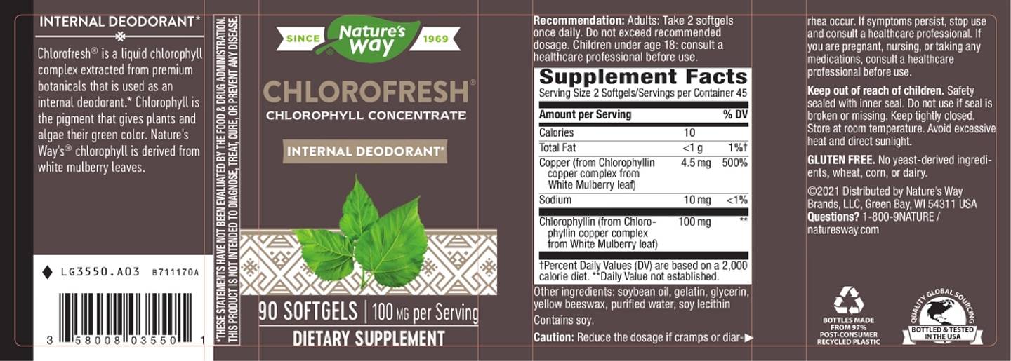 Nature's Way, Chlorofresh label