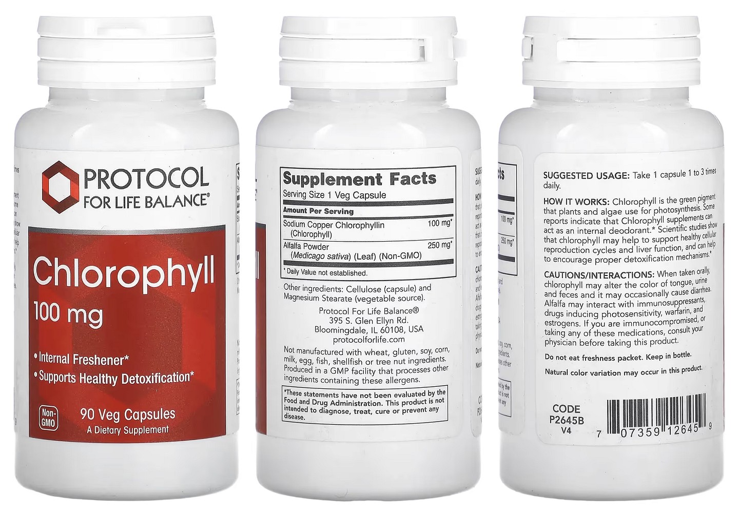 Protocol for Life Balance, Chlorophyll packaging