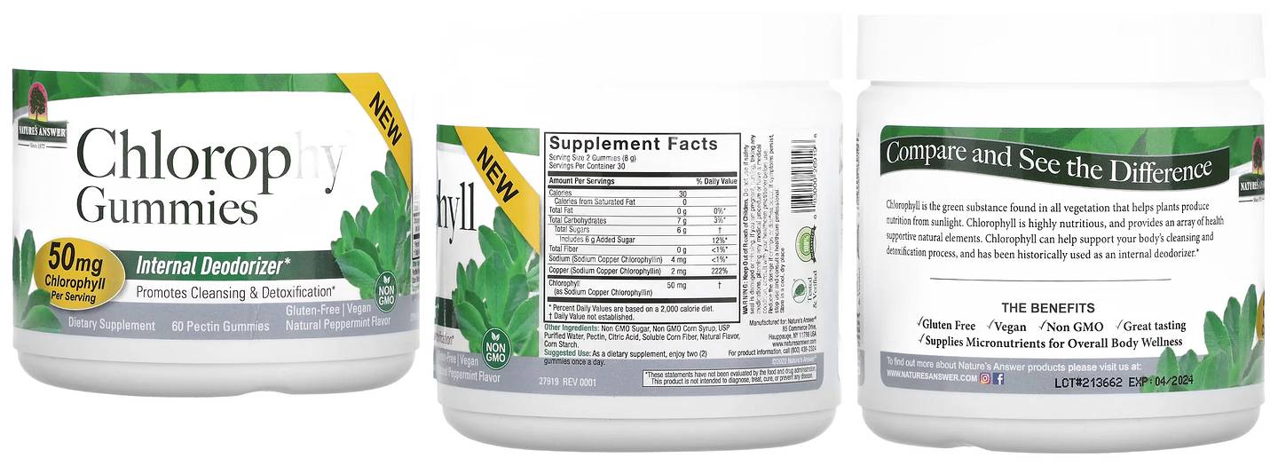 Nature's Answer, Chlorophyll Gummies, Natural Peppermint packaging