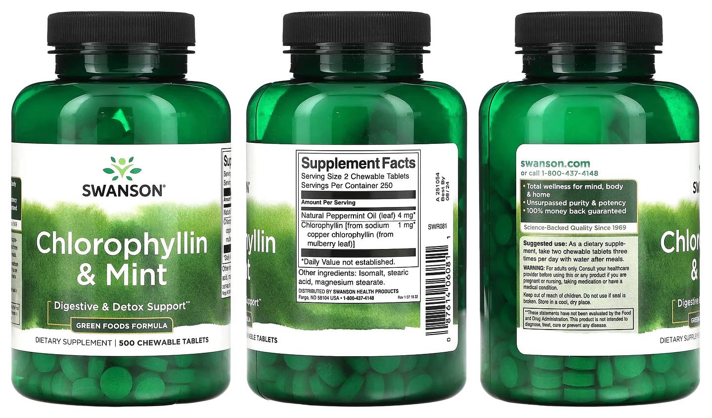 Swanson, Chlorophyllin & Mint packaging