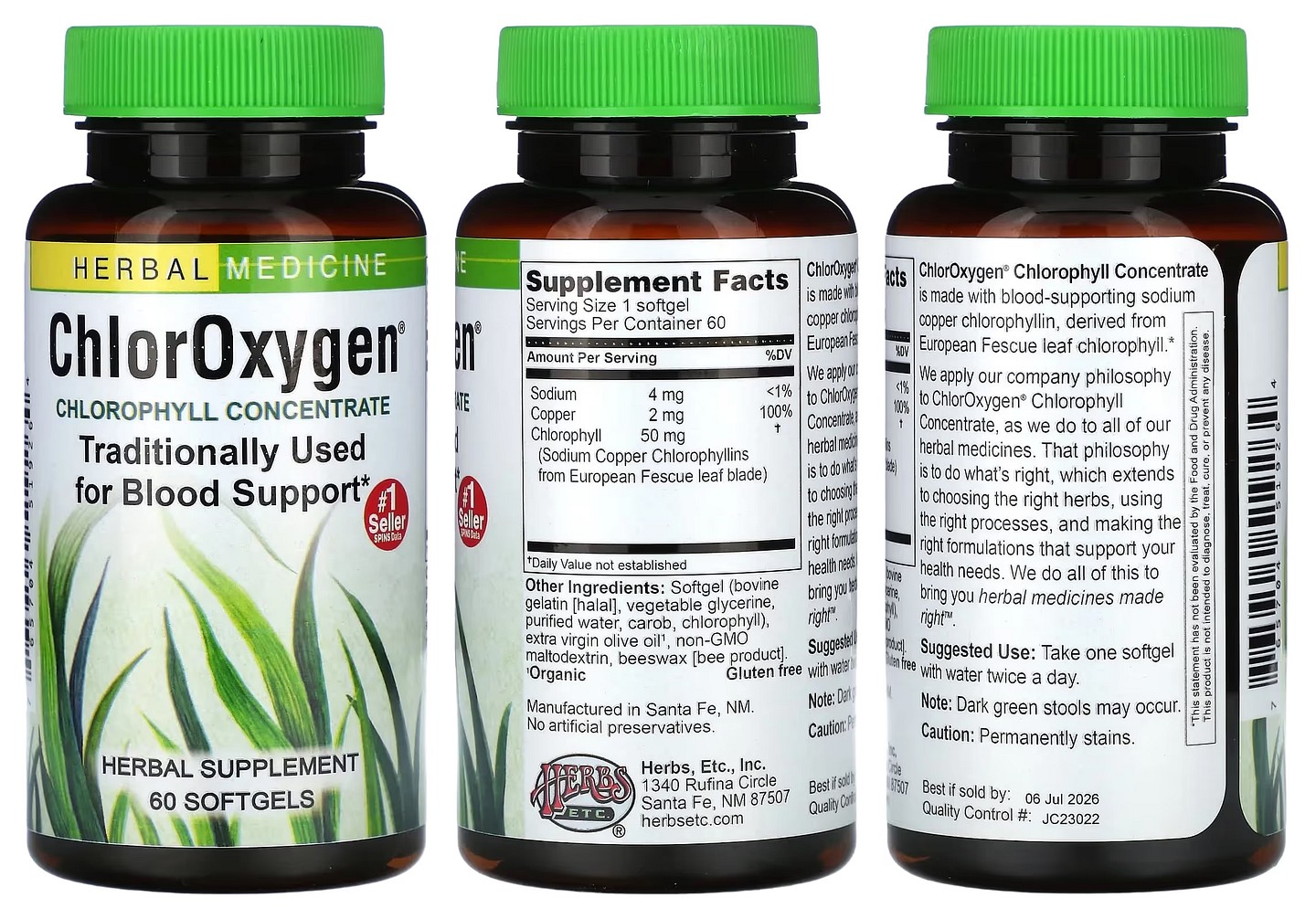 Herbs Etc, ChlorOxygen packaging