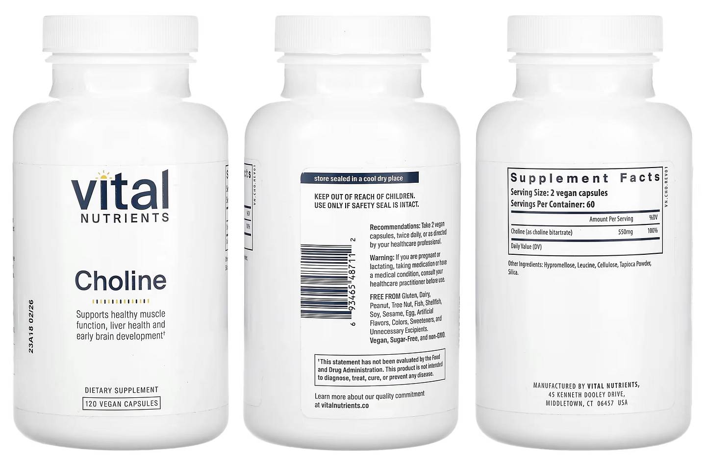 Vital Nutrients, Choline packaging