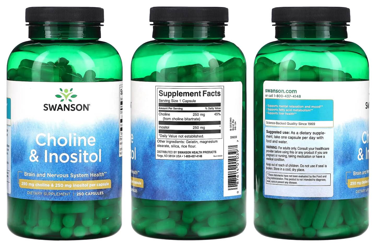 Swanson, Choline & Inositol packaging