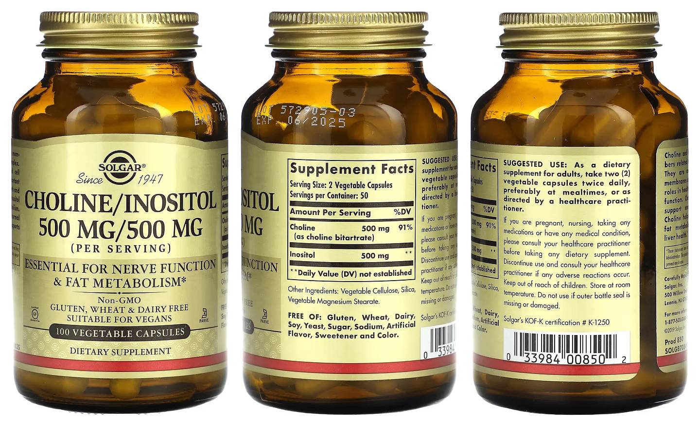 Solgar, Choline/Inositol packaging