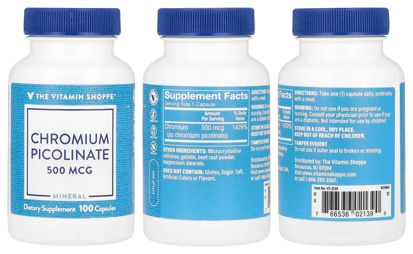 The Vitamin Shoppe, Chromium Picolinate packaging