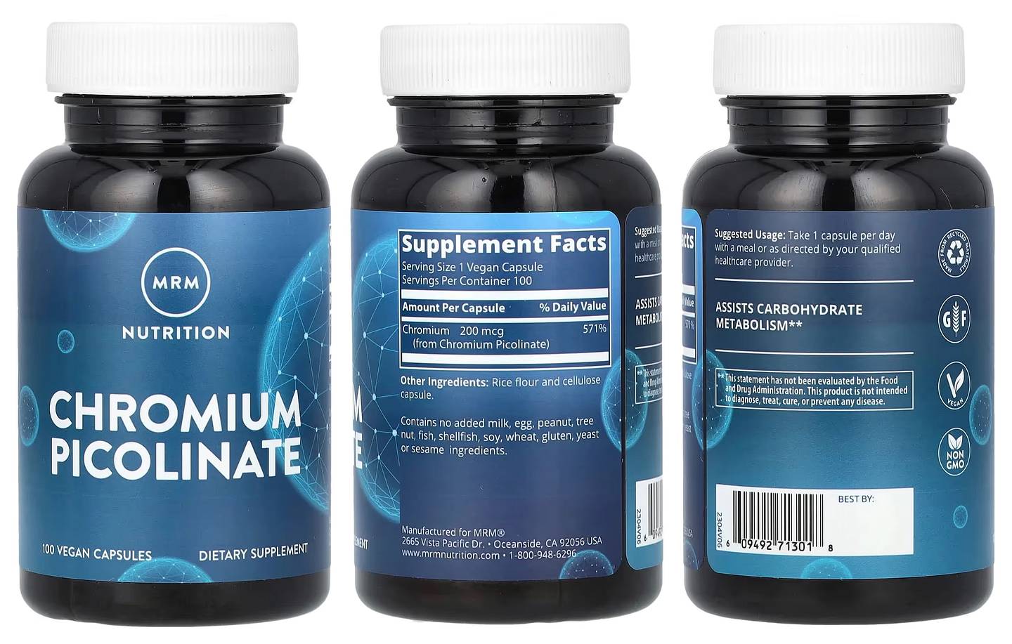 MRM Nutrition, Chromium Picolinate packaging