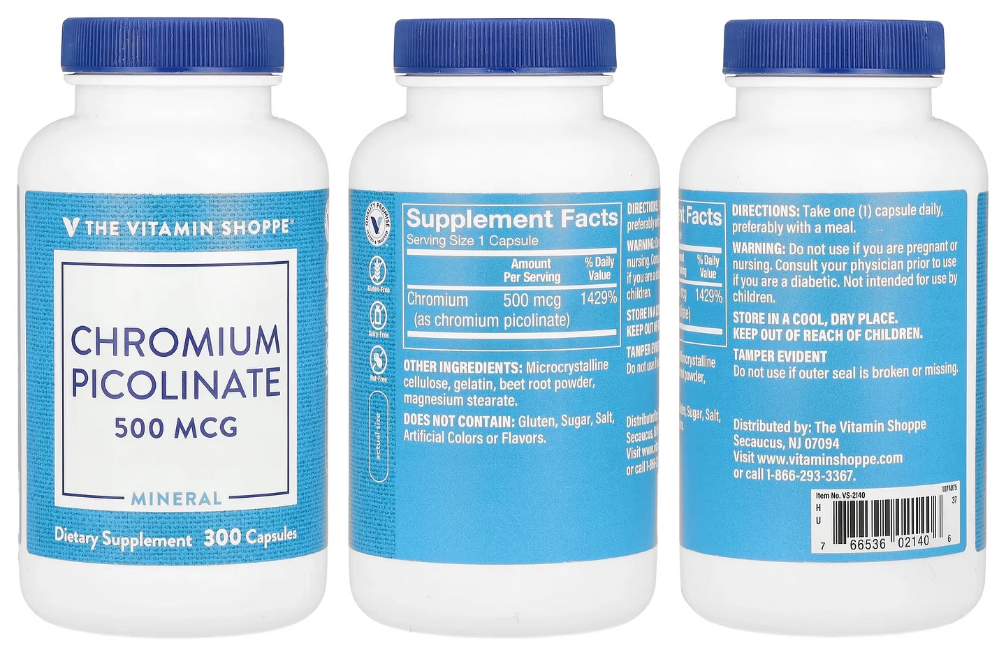 The Vitamin Shoppe, Chromium Picolinate packaging