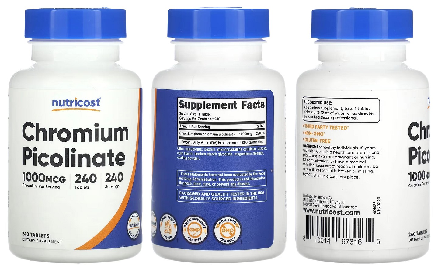 Nutricost, Chromium Picolinate packaging