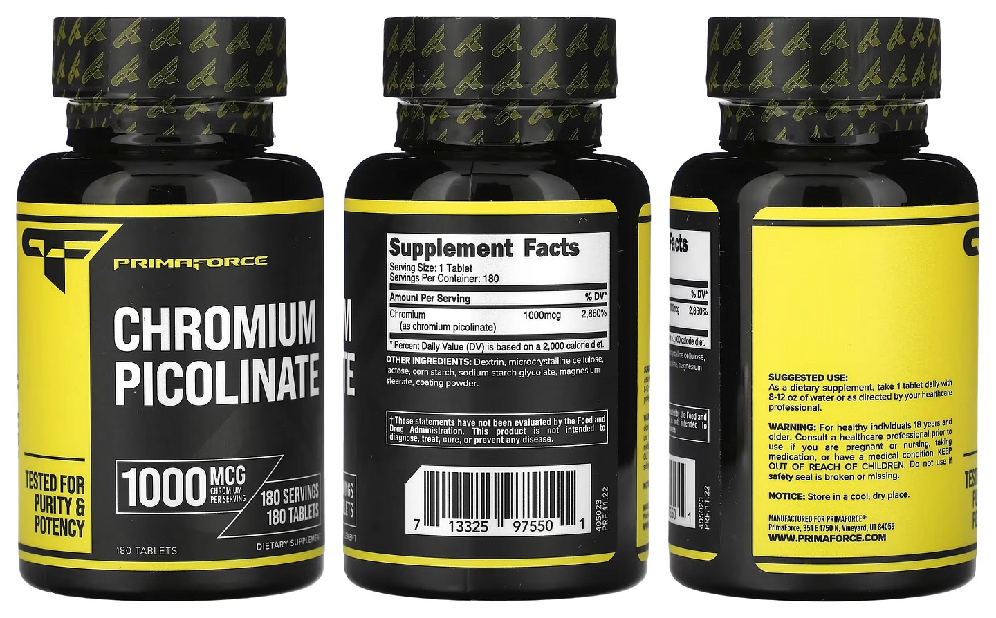 Primaforce, Chromium Picolinate packaging