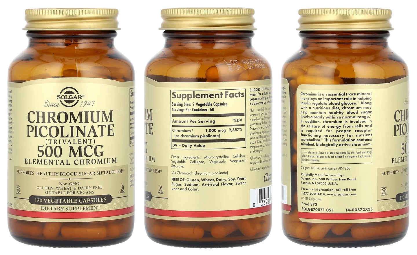 Solgar, Chromium Picolinate packaging
