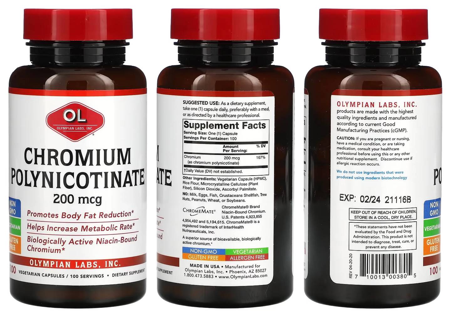 Olympian Labs, Chromium Polynicotinate packaging