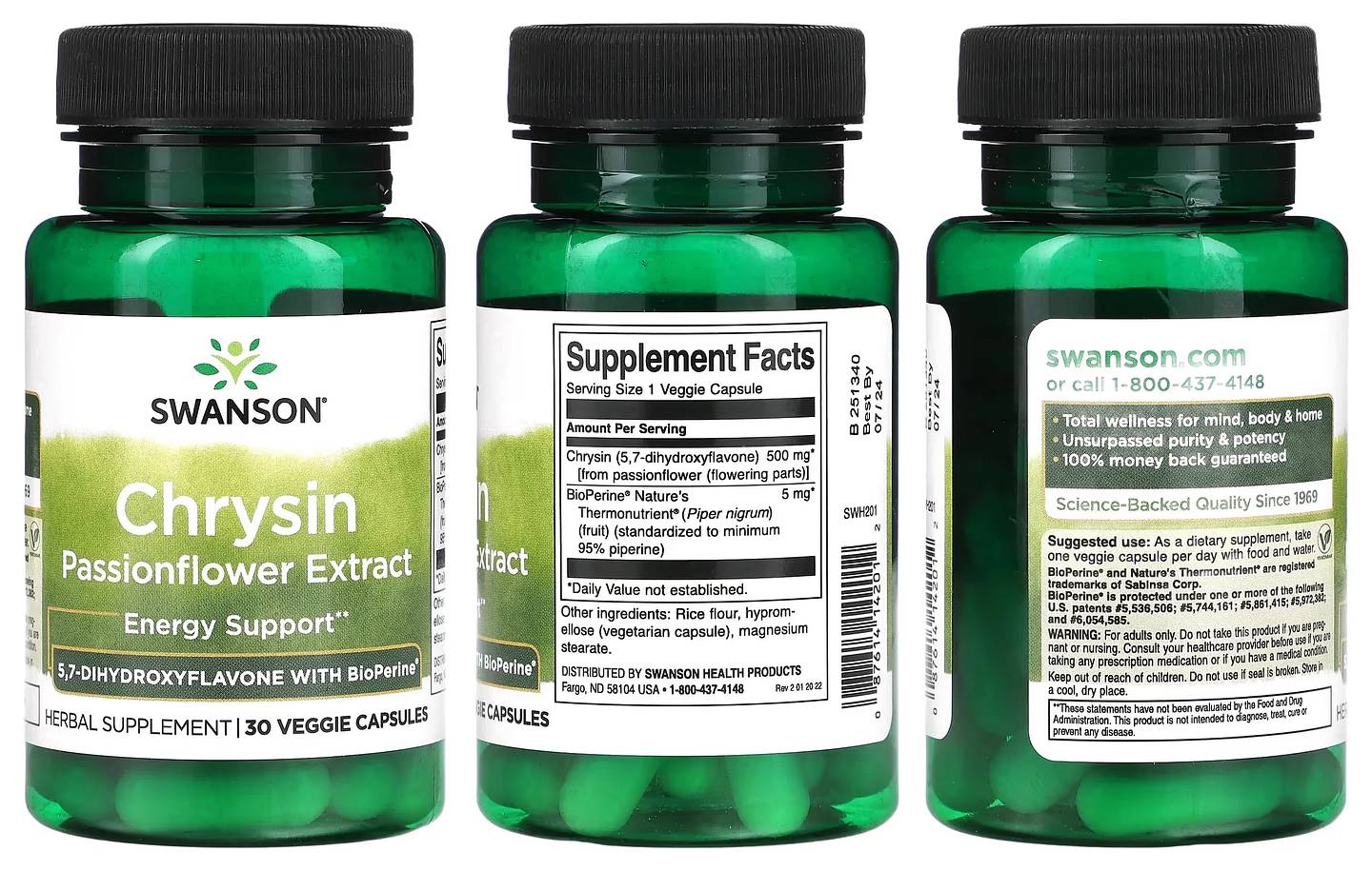 Swanson, Chrysin Passionflower Extract packaging