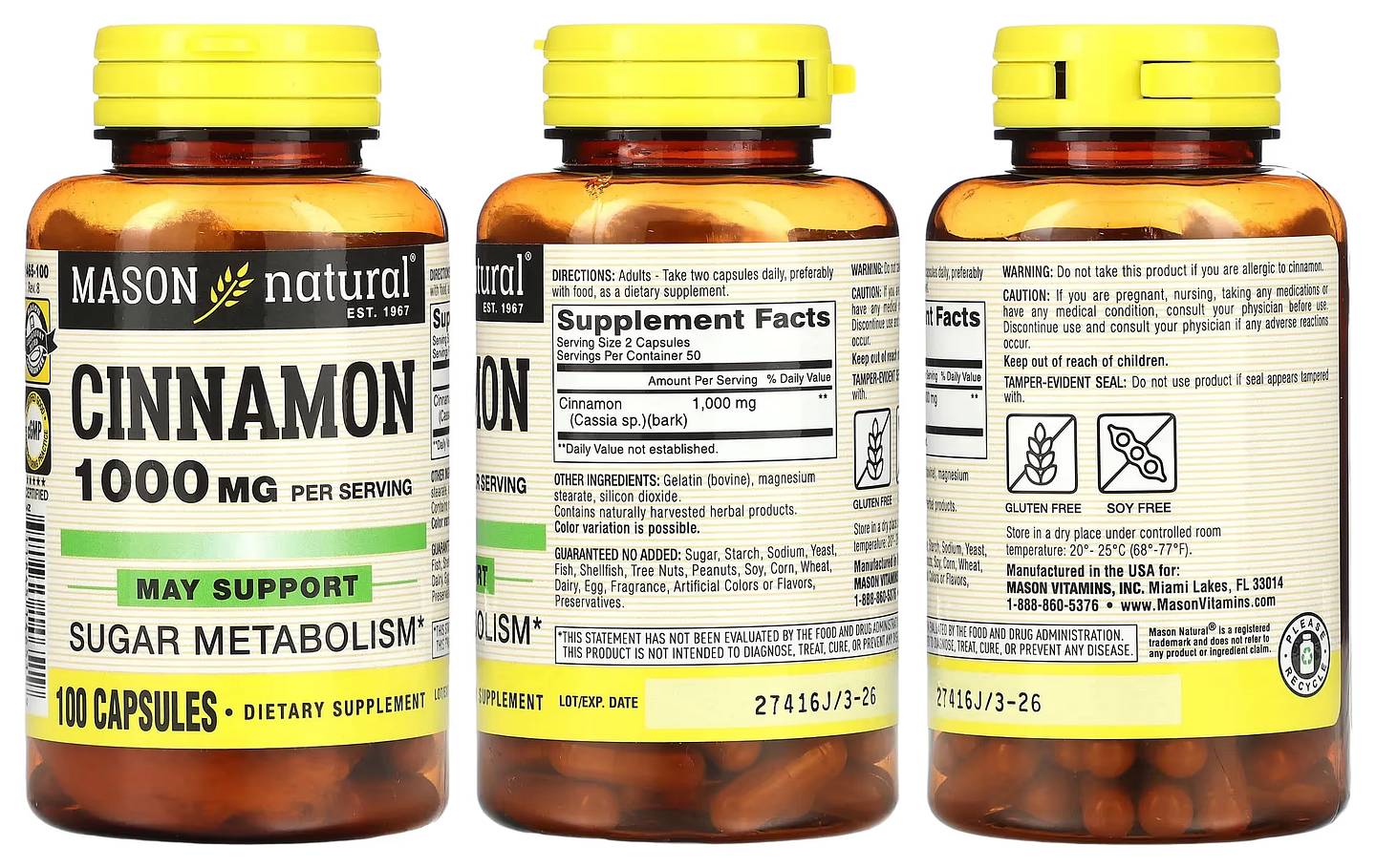 Mason Natural, Cinnamon packaging