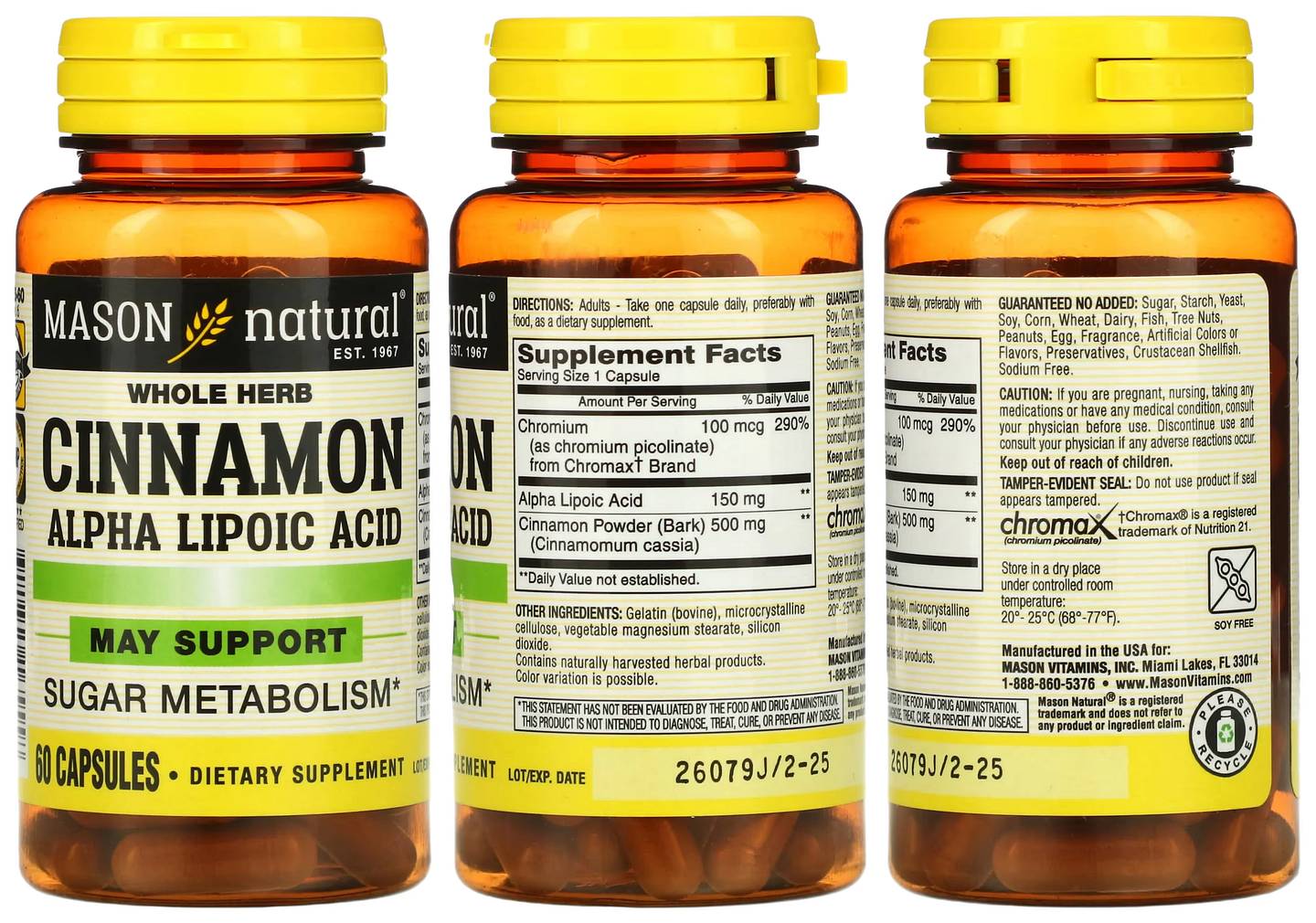 Mason Natural, Cinnamon Alpha Lipoic Acid packaging