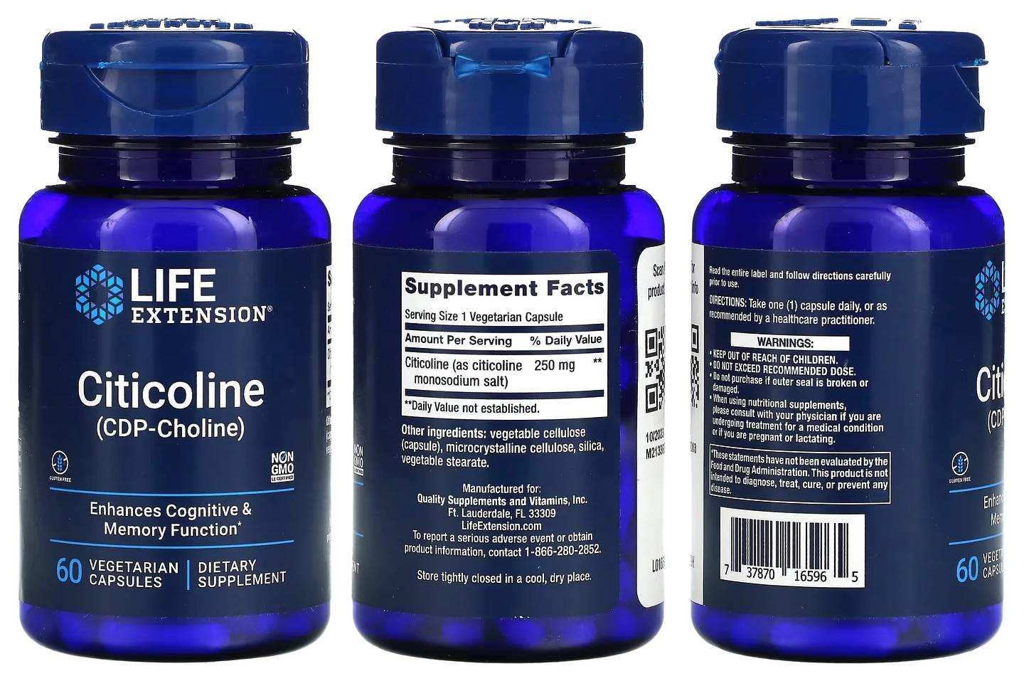 Life Extension, Citicoline (CDP-Choline) packaging