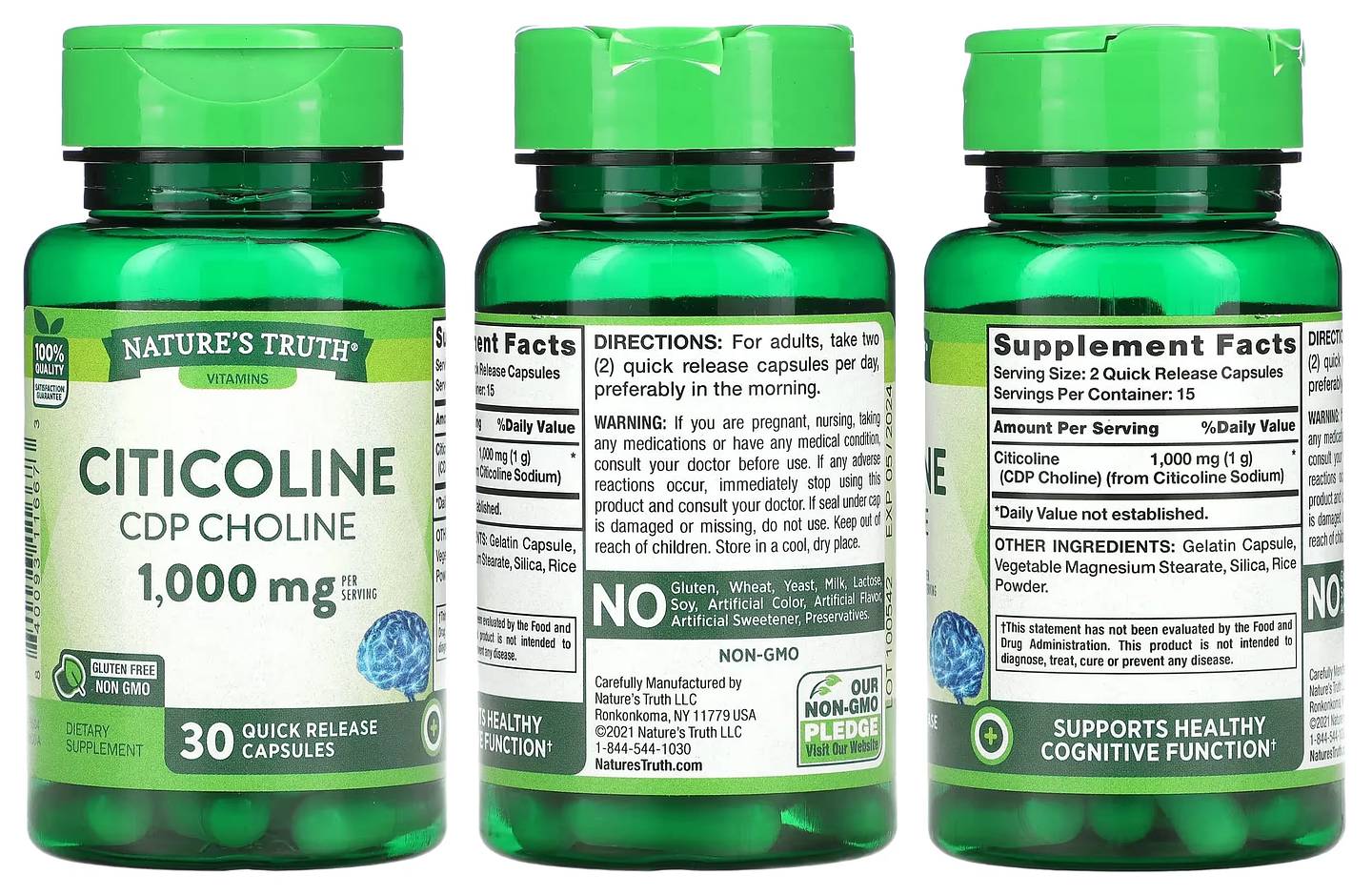 Nature's Truth, Citicoline CDP Choline packaging