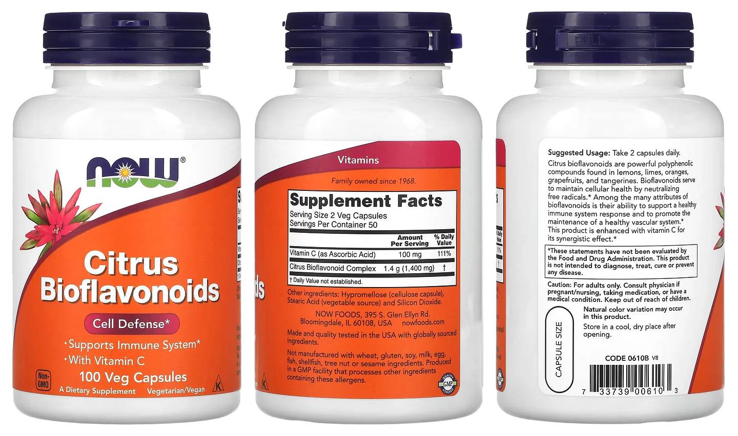 NOW Foods, Citrus Bioflavonoids packaging