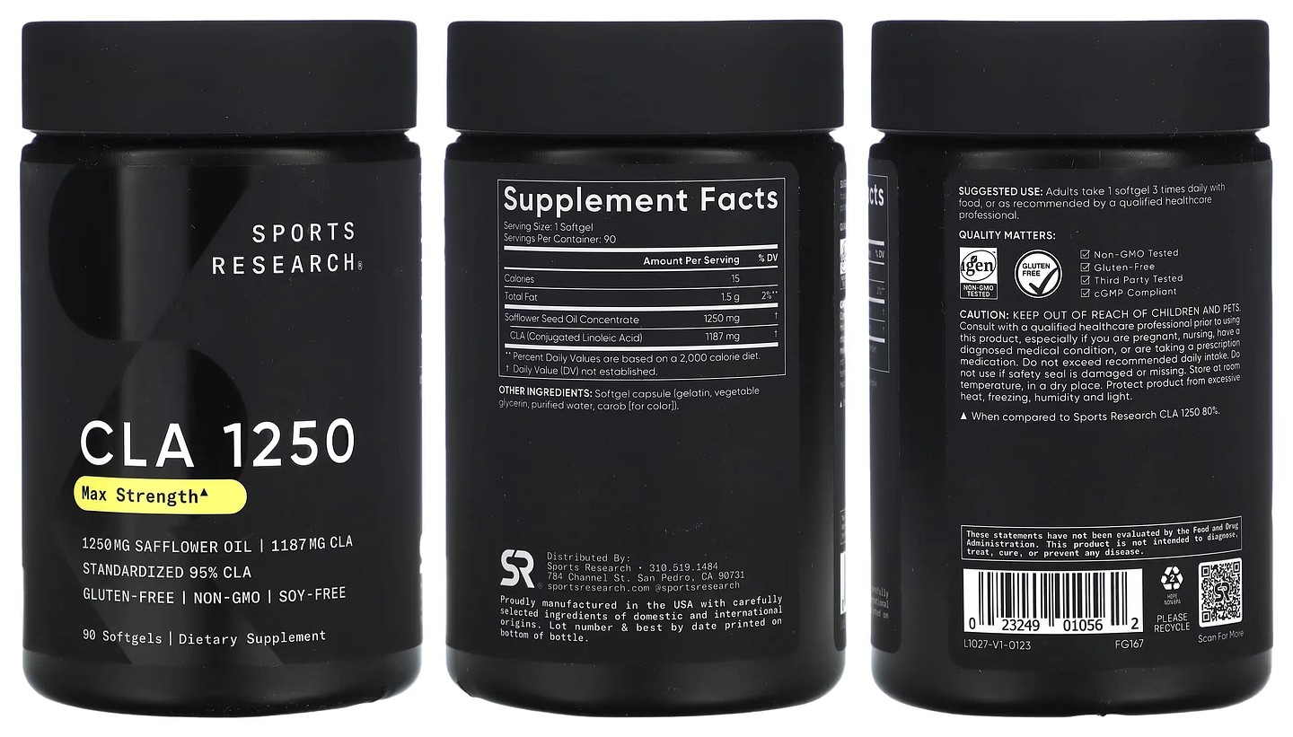 Sports Research, CLA 1250 packaging
