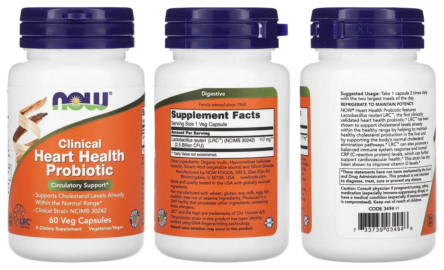 NOW Foods, Clinical Heart Health Probiotic packaging