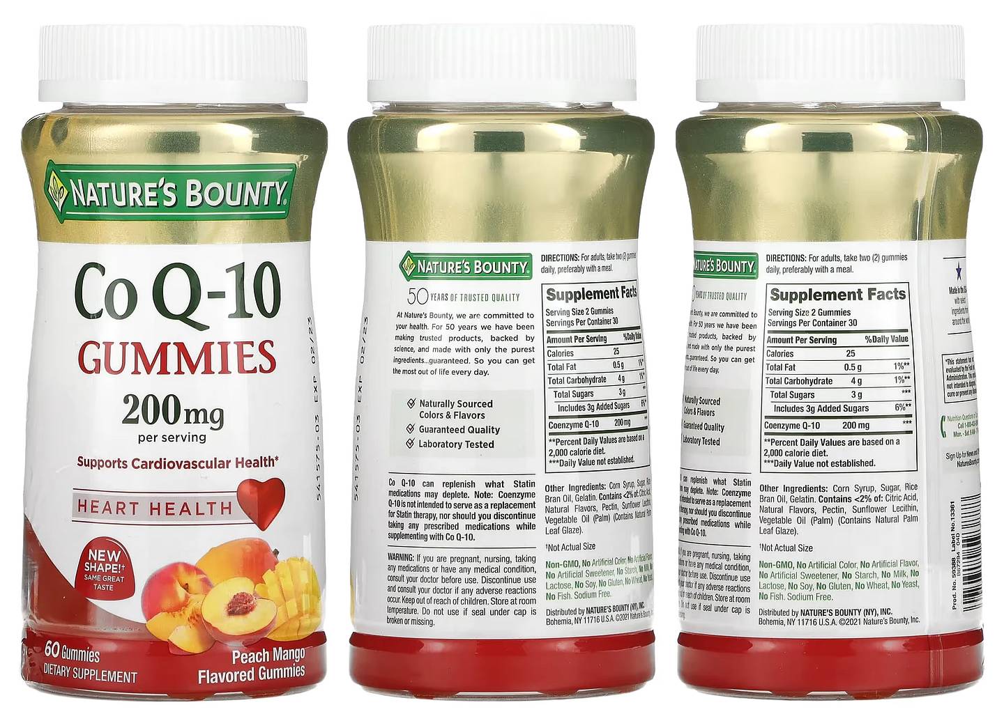 Nature's Bounty, Co Q-10 Gummies, Peach Mango packaging