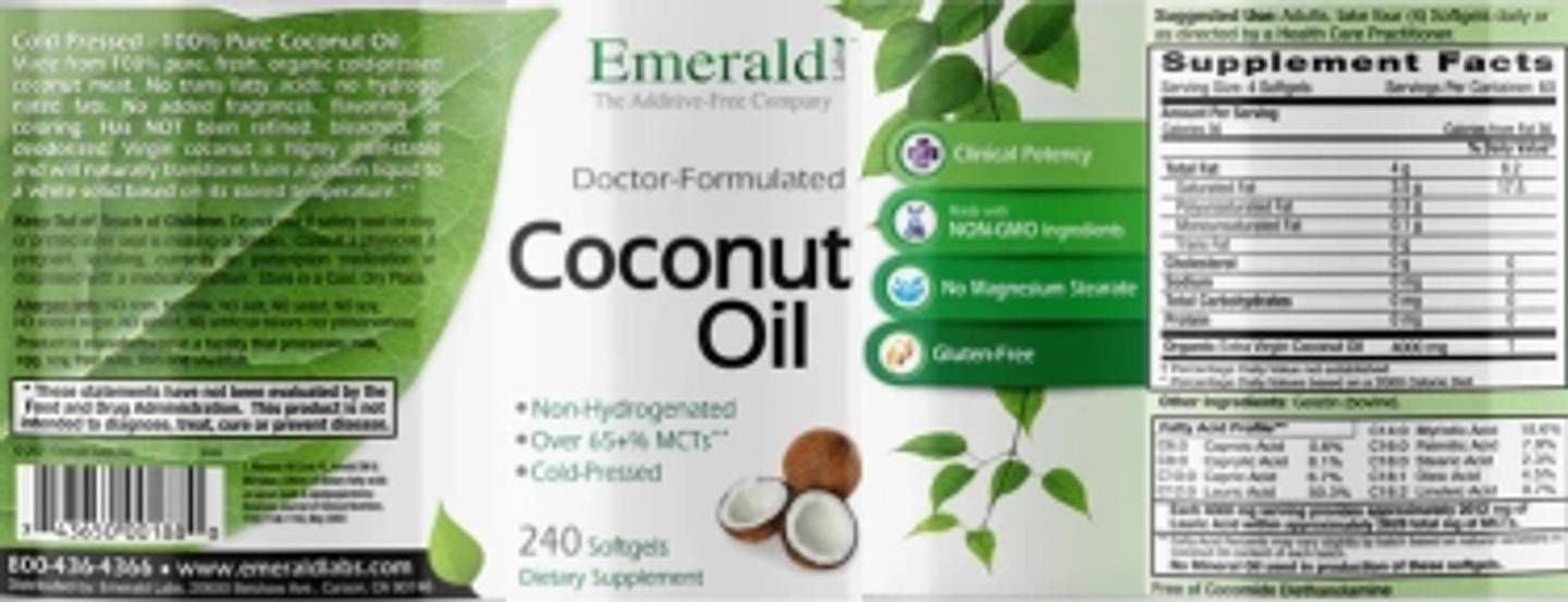 Emerald Laboratories, Coconut Oil label