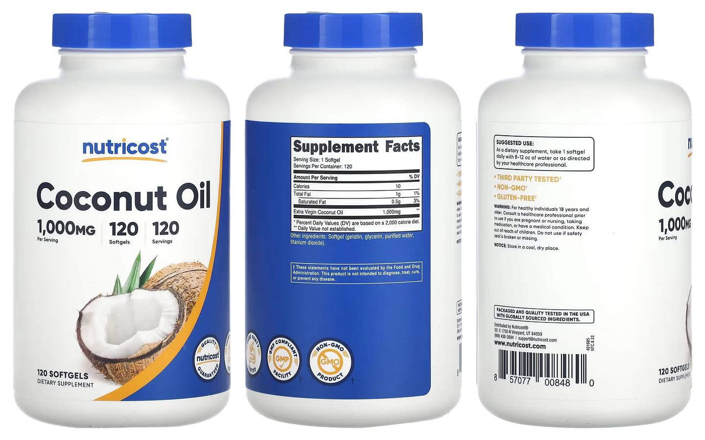 Nutricost, Coconut Oil packaging