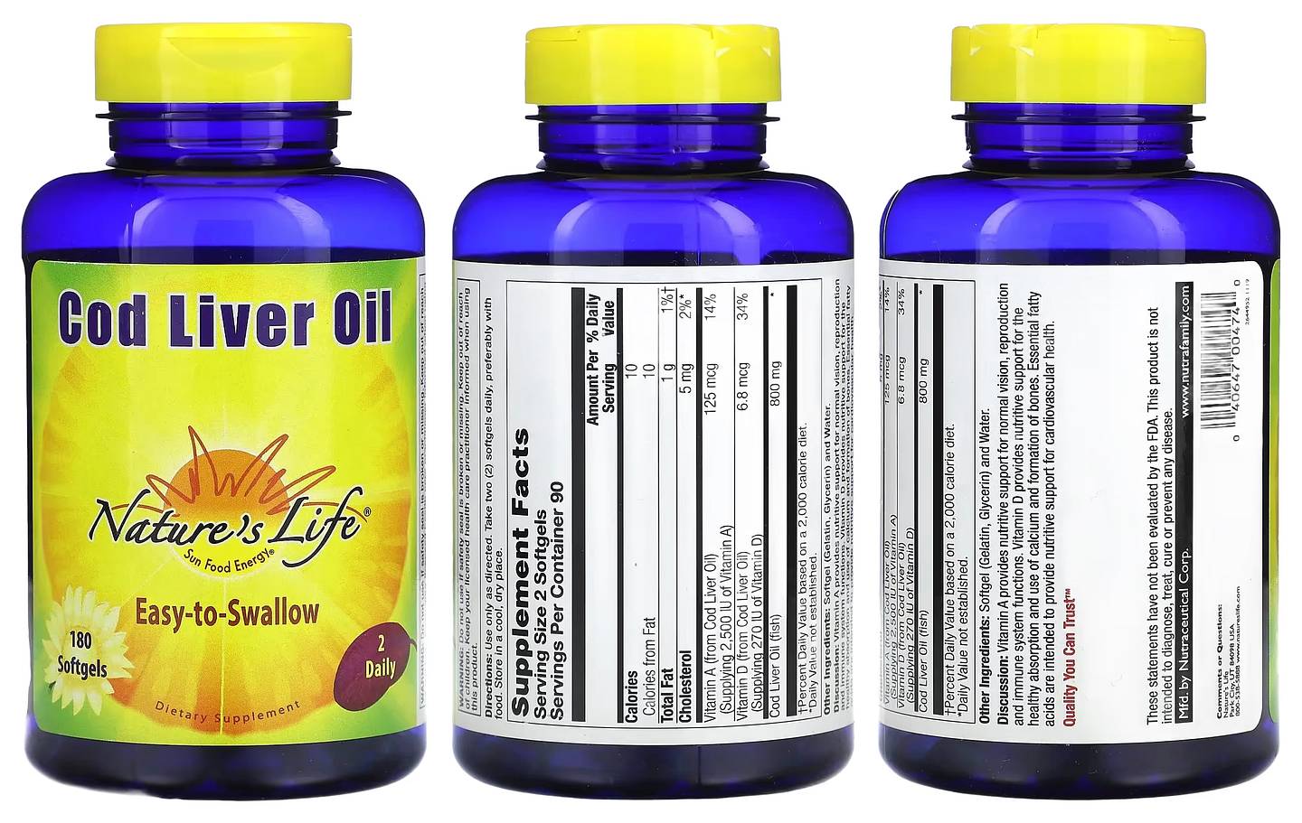 Nature's Life, Cod Liver Oil packaging