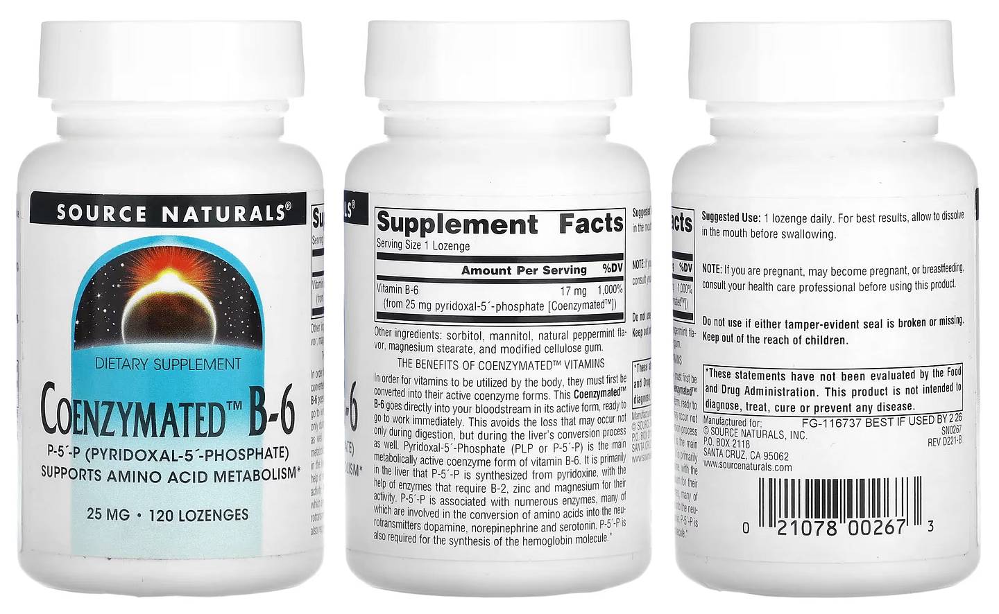 Source Naturals, Coenzymated B-6 packaging