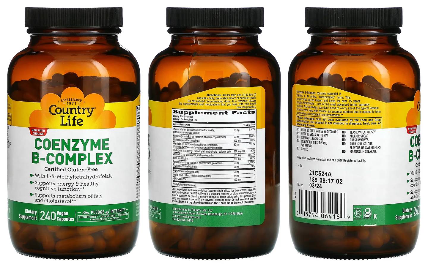 Country Life, Coenzyme B-Complex packaging