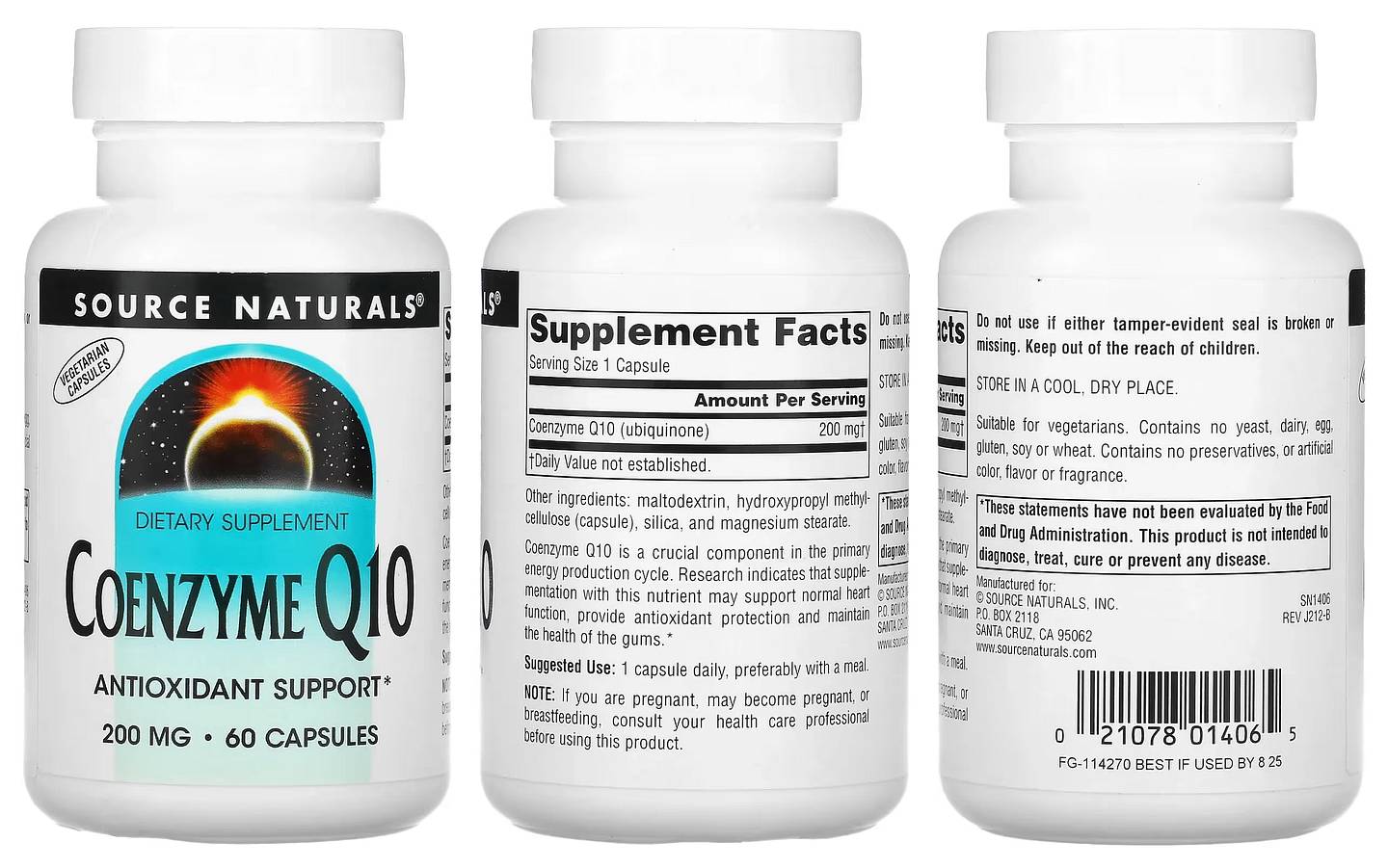 Source Naturals, Coenzyme Q10 packaging