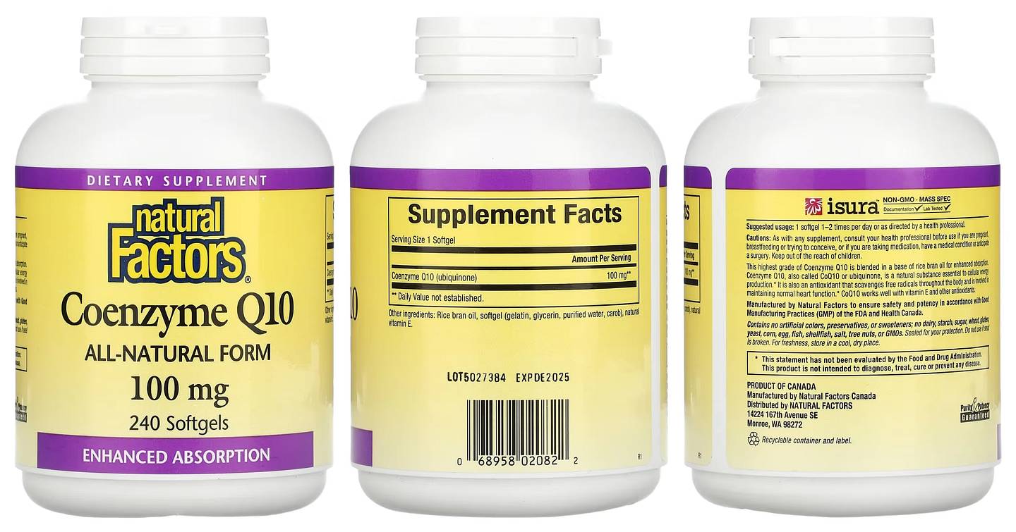 Natural Factors, Coenzyme Q10 packaging