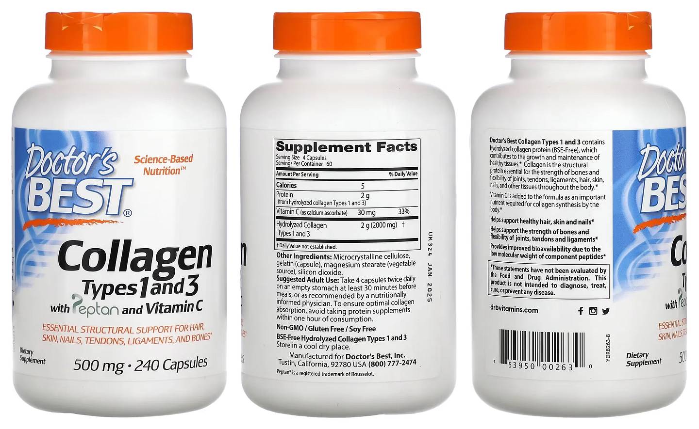 Doctor's Best, Collagen Types 1 packaging