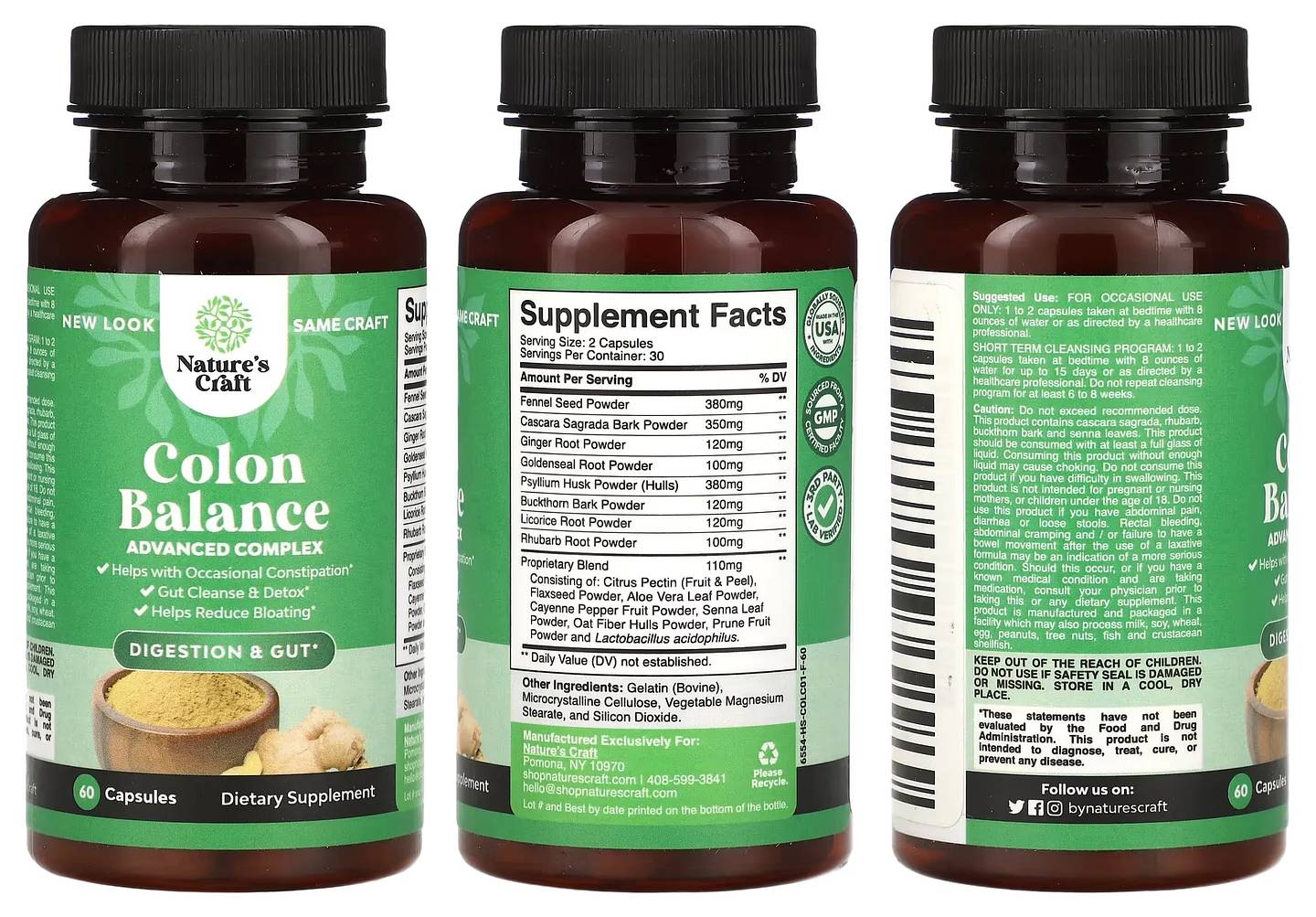 Nature's Craft, Colon Balance packaging