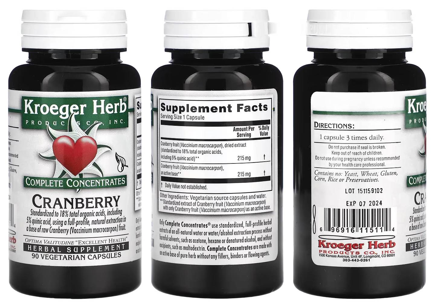 Kroeger Herb Products, Complete Concentrates packaging