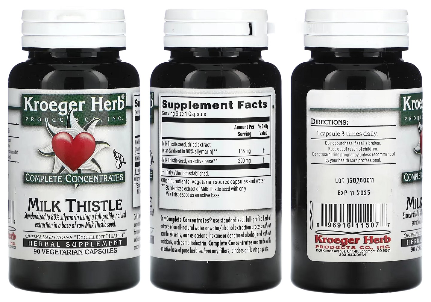 Kroeger Herb Co, Complete Concentrates, Milk Thistle packaging