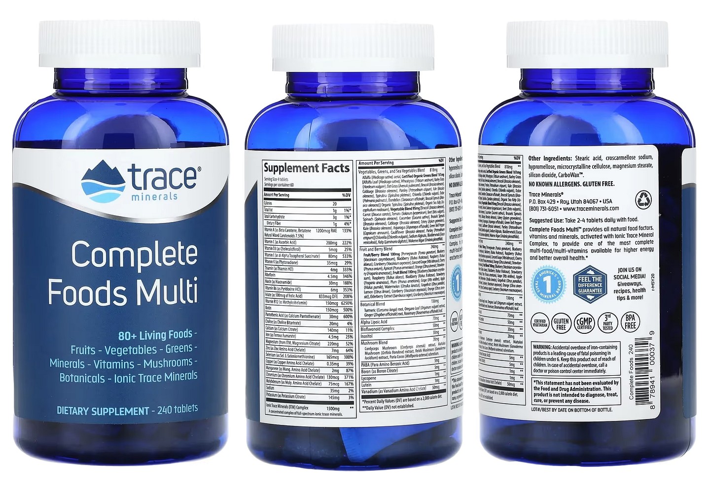 Trace Minerals, Complete Food Multi packaging