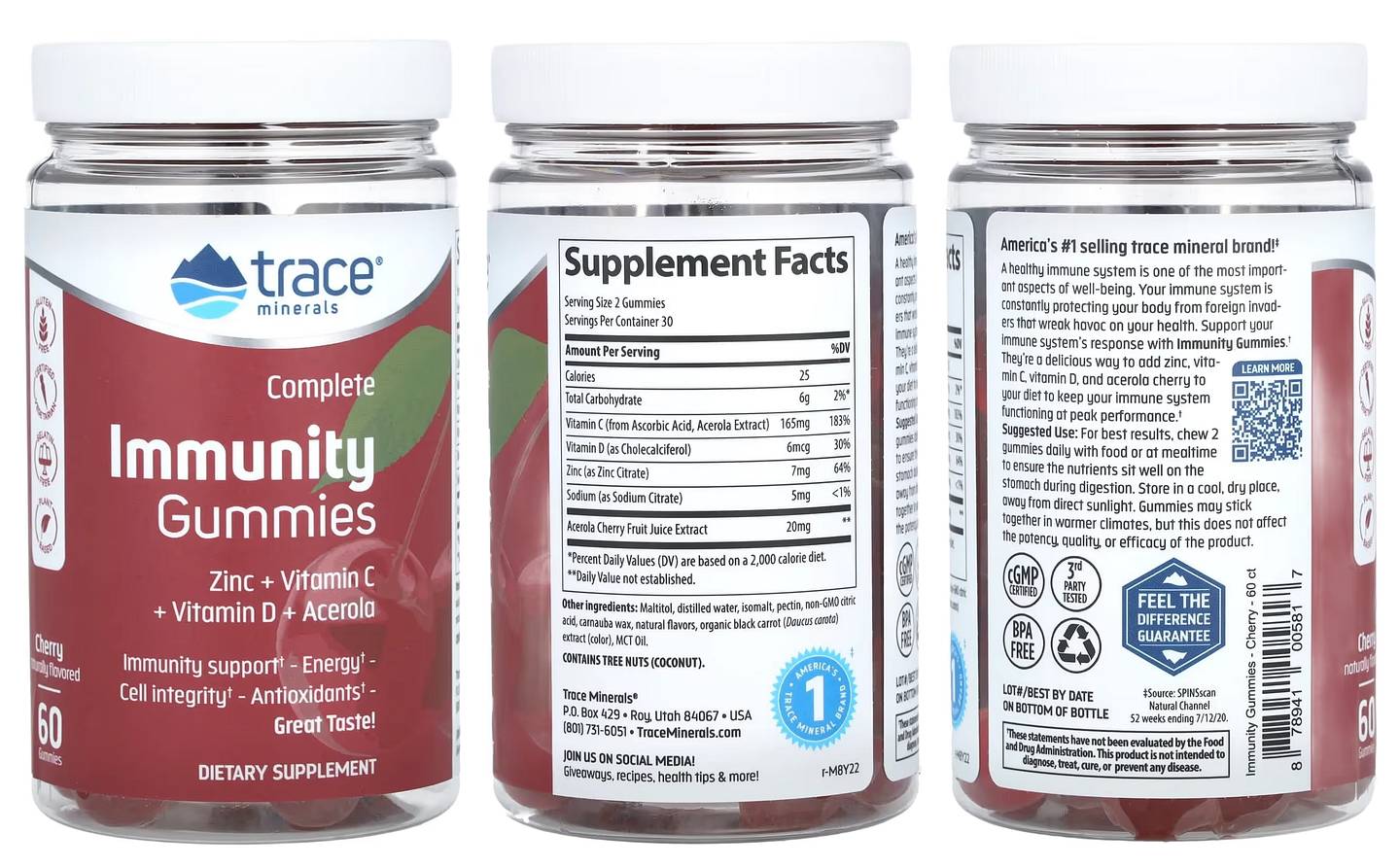 Trace Minerals, Complete Immunity Gummies packaging