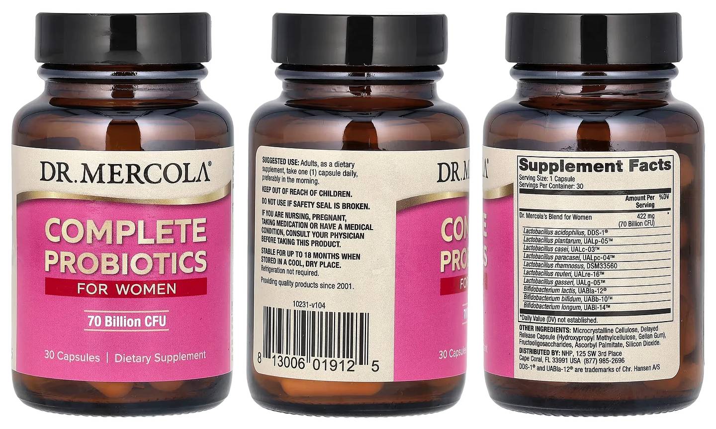 Dr. Mercola, Complete Probiotics for Women packaging