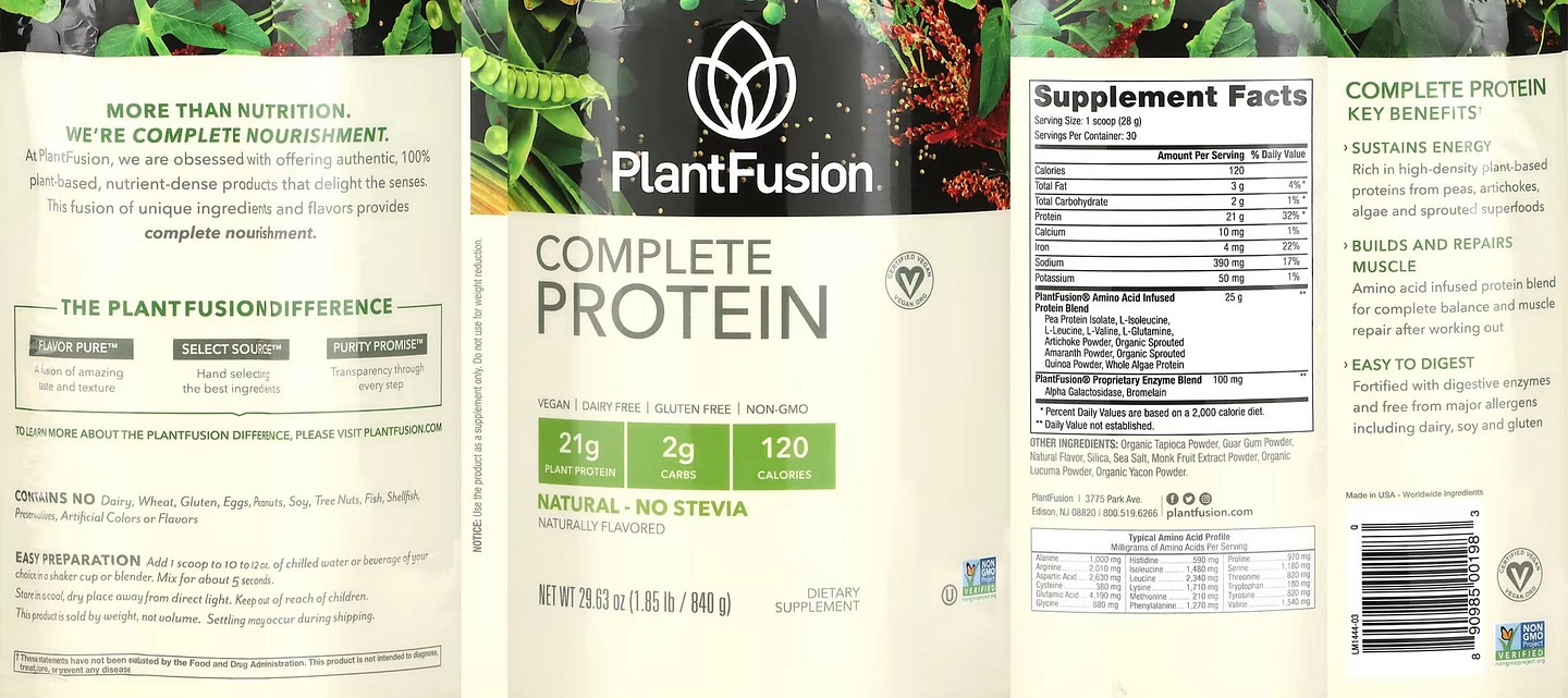 PlantFusion, Complete Protein label