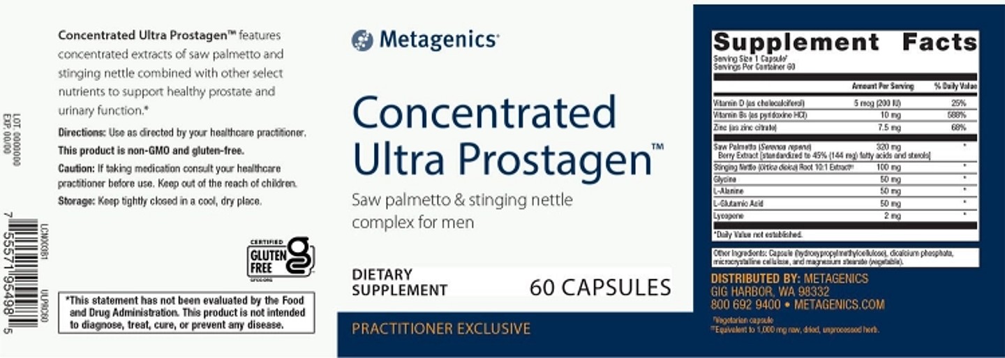Metagenics, Concentrated Ultra Prostagen label
