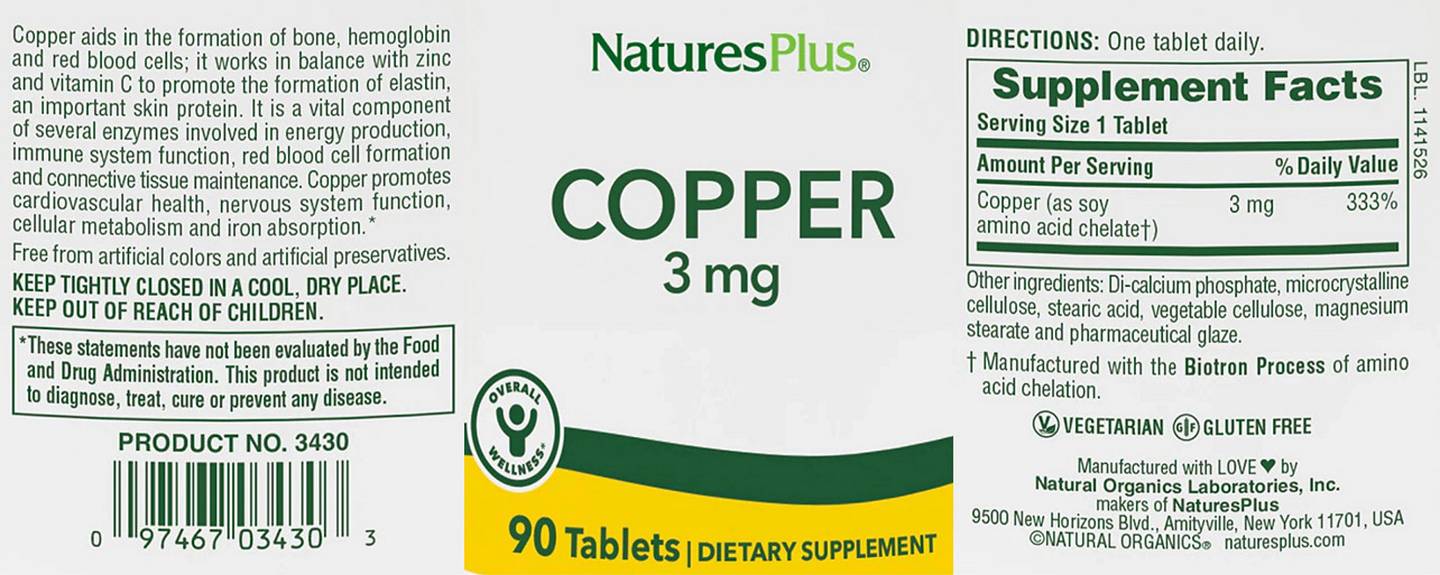 NaturesPlus, Copper label