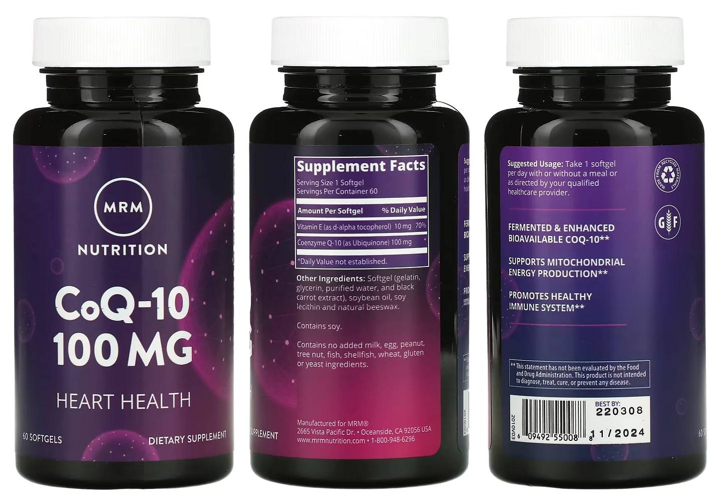 MRM Nutrition, CoQ-10 packaging