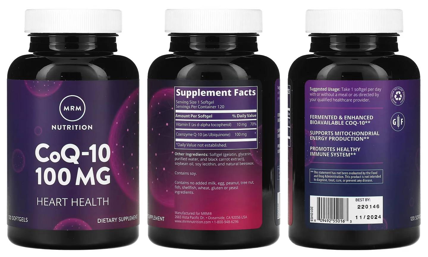 MRM Nutrition, CoQ-10 packaging