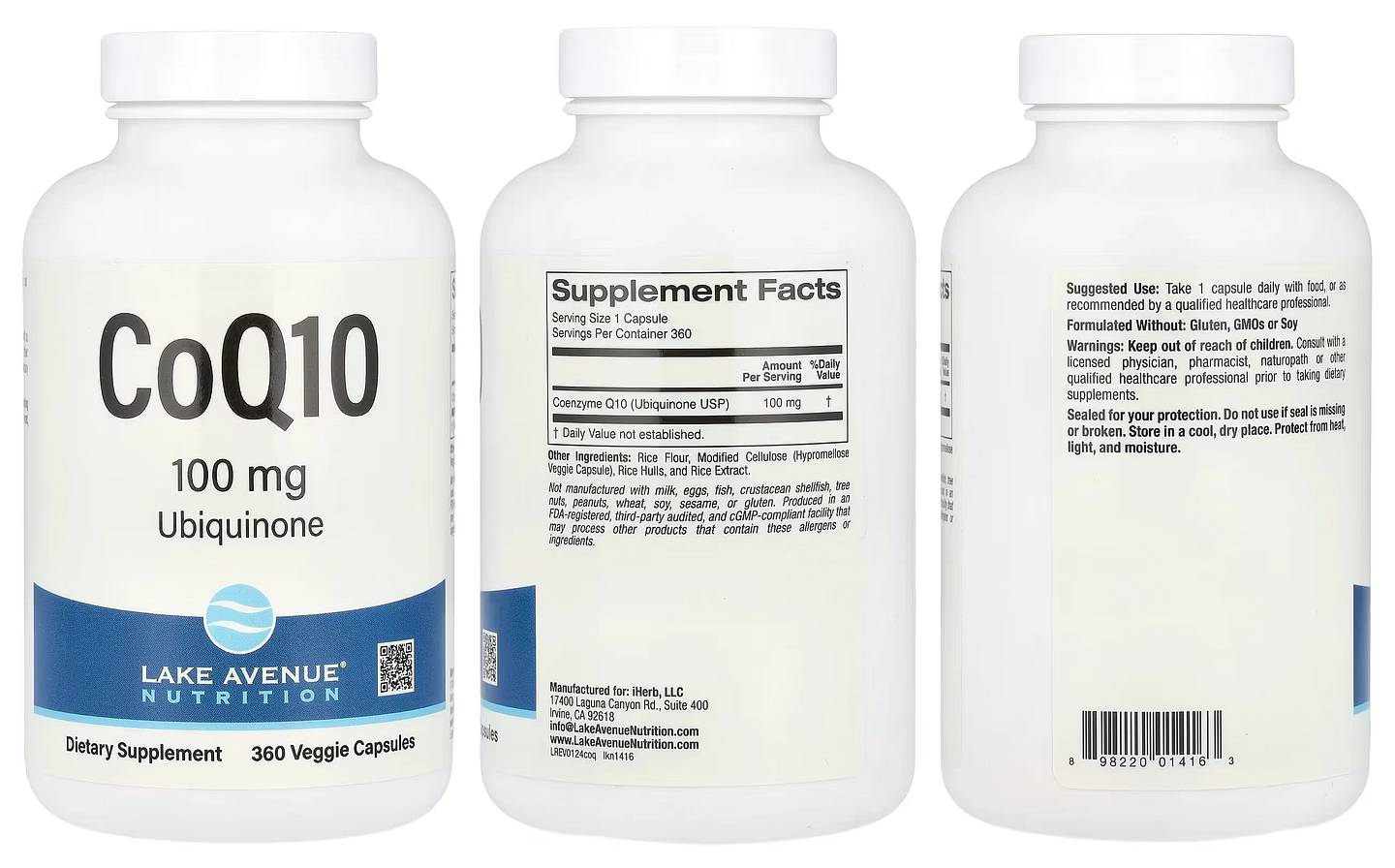 Lake Avenue Nutrition, CoQ10 packaging