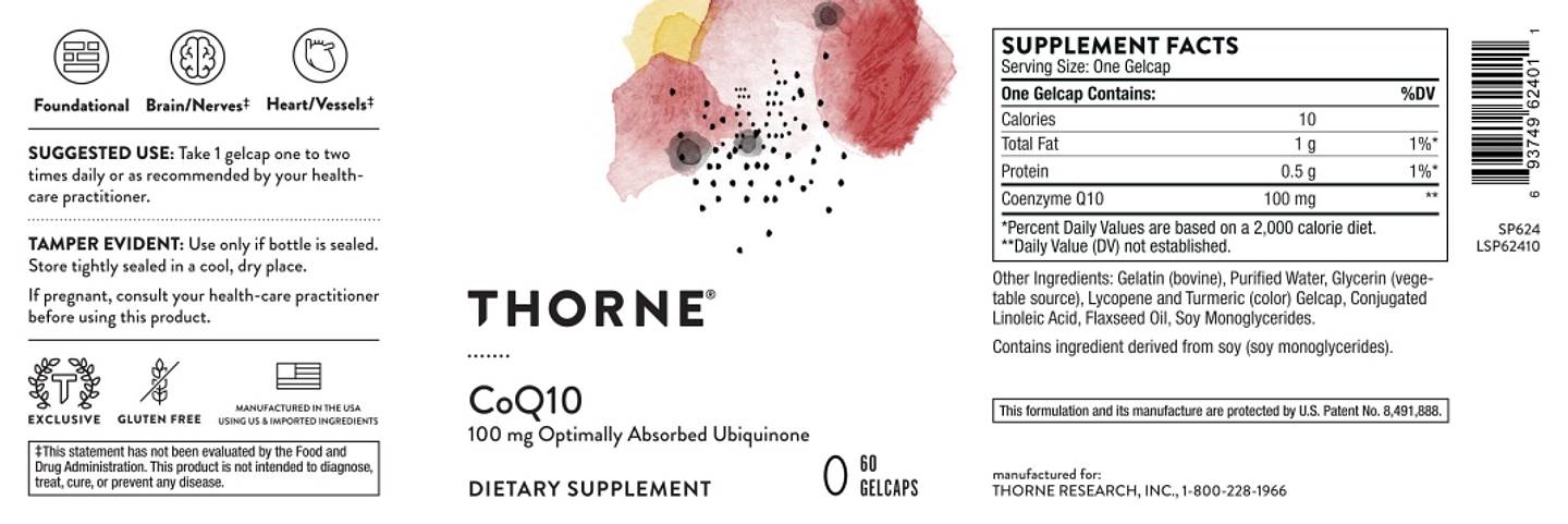 Thorne, CoQ10 label